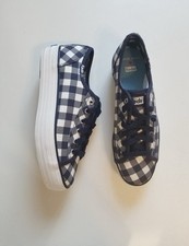 NEW Blue gingham platform Draper James x KEDs tennis shoes womens 5.5