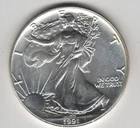 1991 WALKING LIBERTY AMERICAN EAGLE .999 FINE SILVER DOLLAR COIN 1oz. $1 USA