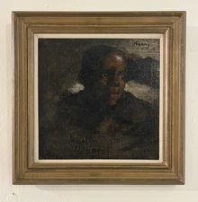 PAUL RUSSOTTO Original Signed Oil Painting Black Boy Fitzgerald Gallery NYC 1965
