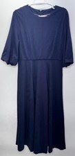 Boden abito midi blu navy minimalista modesto classico spiaggia chiesa donna 10