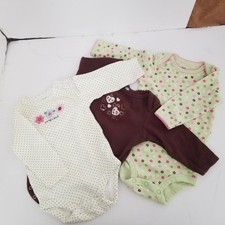 3 Item lot Baby One Piece Gerber Onesie and 2 Carter Brand LS SZ 6-9 Mos