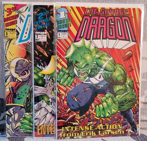 The Savage Dragon #1-3 Mini Series (Lot of 3) IMAGE 1992 VF/NM