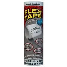 Flex Tape Clear 12" x 10ft Roll Strong Waterproof Rubberized Adhesive Seal