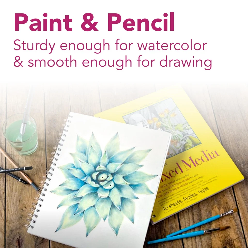 Almohadilla de papel para medios mixtos Strathmore serie 300, encuadernado con alambre lateral, 5,5 x 8,5 pulgadas... Foto 3 de 4