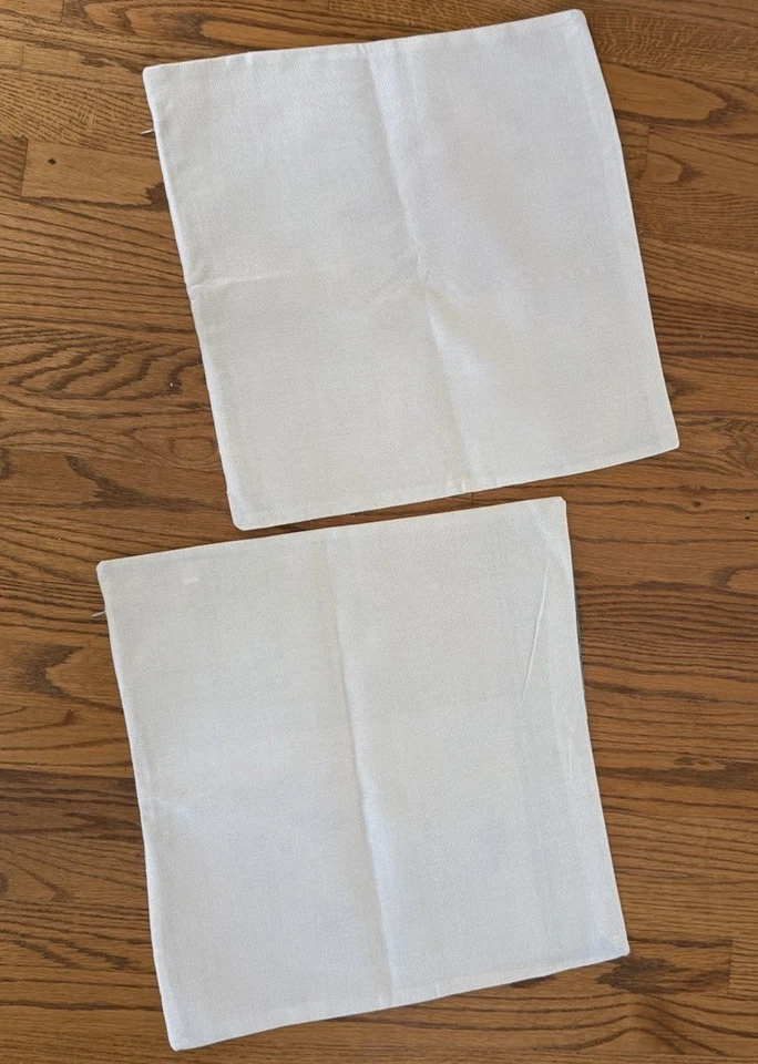 2 Christmas Pillow Covers 18x18 Linen Burlap Decorative Moose Deer Whimsical - Image 4 of 4