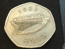 1981 Irish Fifty pence coin 50p