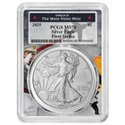 2025 $1 1-oz American Silver Eagle PCGS MS70 FS West Point Frame