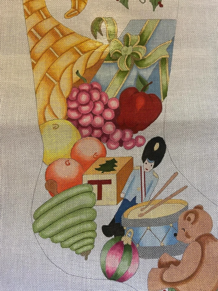 Handpainted Needlepoint Stocking Canvas | Vintage LABORS OF LOVE | Embroidery - Image 3 of 4