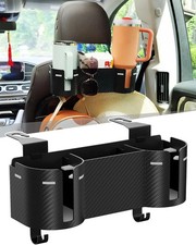 Car Headrest Cup Holder 3.7 Inch Seat Back Organizer With Hooks For Car Travel