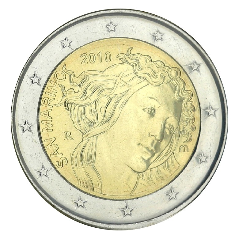 Saint-Marin 2 Euros Commémorative 2010 Botticelli