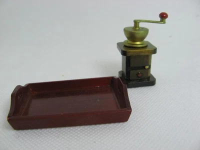 Puppenhaus - Zubehör Maßstab 1:12 - Kaffeemühle + Serviertablett- ca-B 2cm (308) - Bild 1 von 3