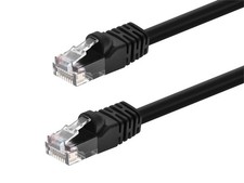 Cat6 Ethernet Patch Cable Network Internet Cord RJ45 Stranded UTP 24AWG 3' Black