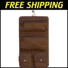 Premium Buffalo Leather Dopp Kit - Durable Hanging Toiletry Bag for Travelers