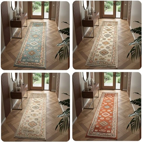 Long Runner Rug Traditional Bohemian Style Large Hallway Rug 230cm x 60cm