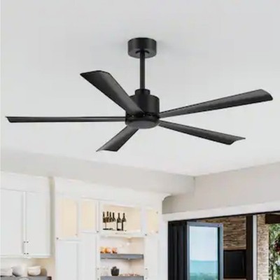 Melony 52 In. 6-Speed Indoor Black Ceiling Fans with Remote Control