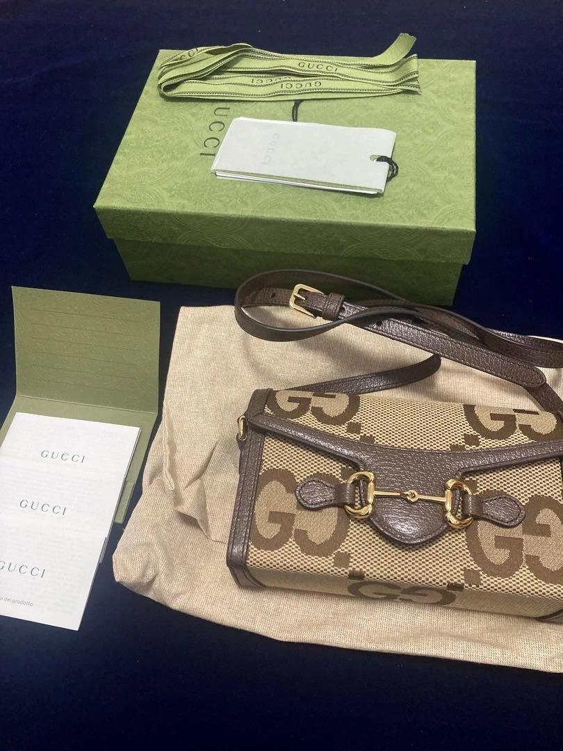 Gucci Horsebit Jumbo Gg Sac à Bandoulière Designer Sac à Main Mode Luxe Authentique
