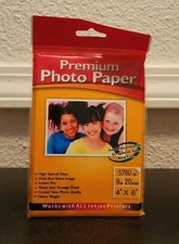 Premium Photo Paper 4" X 6" DPI, 9 ML 20 Sheet's Gloss. 