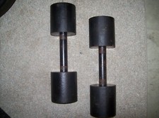 vtg OLD SCHOOL  20lb. DUMBBELLS BodyBuilding ...