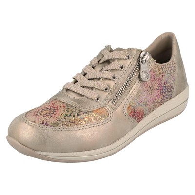 LADIES RIEKER EXTRA WIDE CASUAL MULTI LACE UP SHOES TRAINERS SIZE N1112