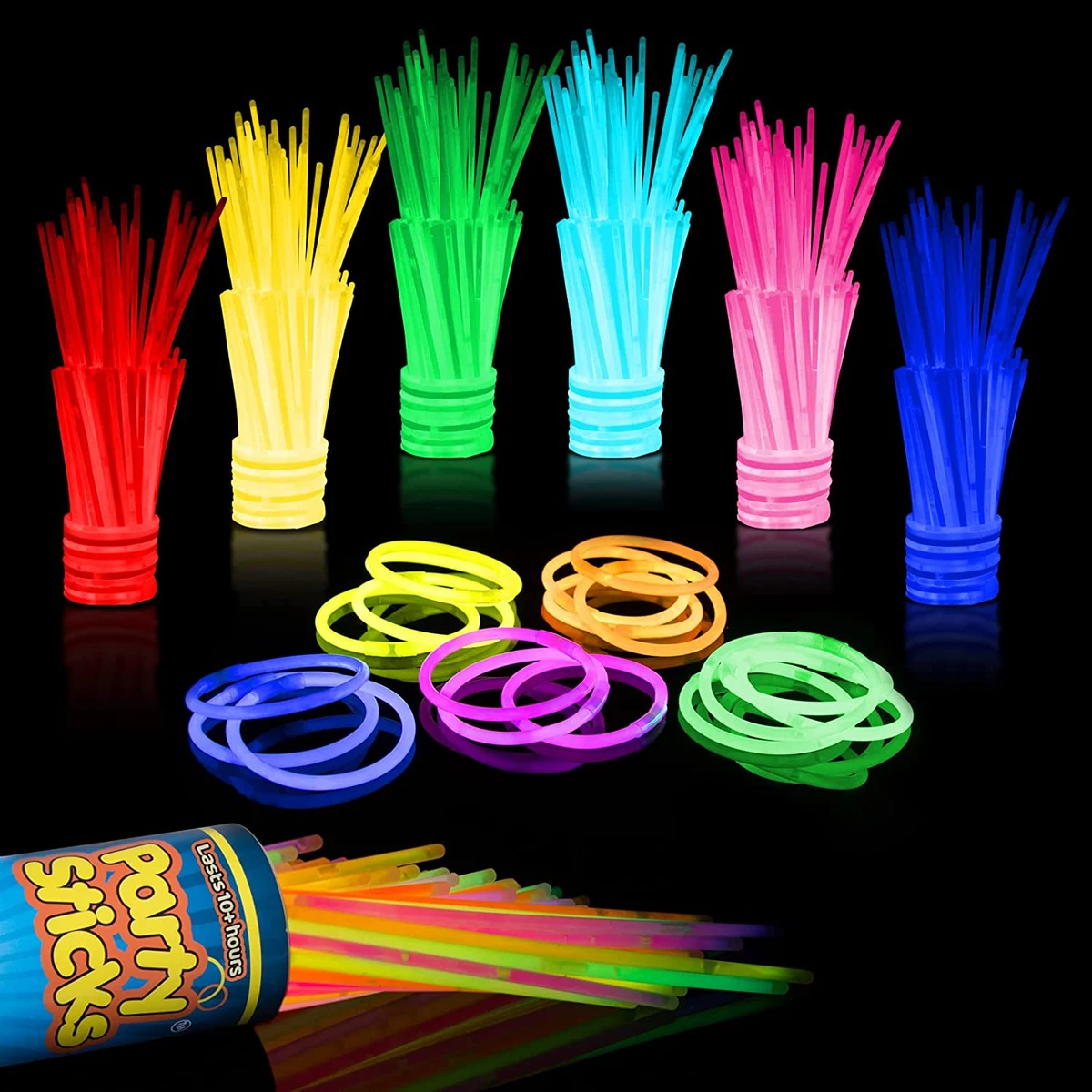 Glow Sticks Party Supplies 100Pk 8 Inch Glow in the Dark Light up Sticks Party