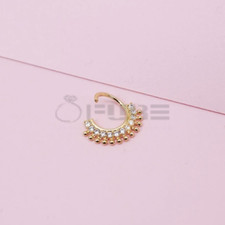 Daith Hoop Cartilage Ear Ring Rhinestones Nose Hoop Surgical Steel Lip 10MM
