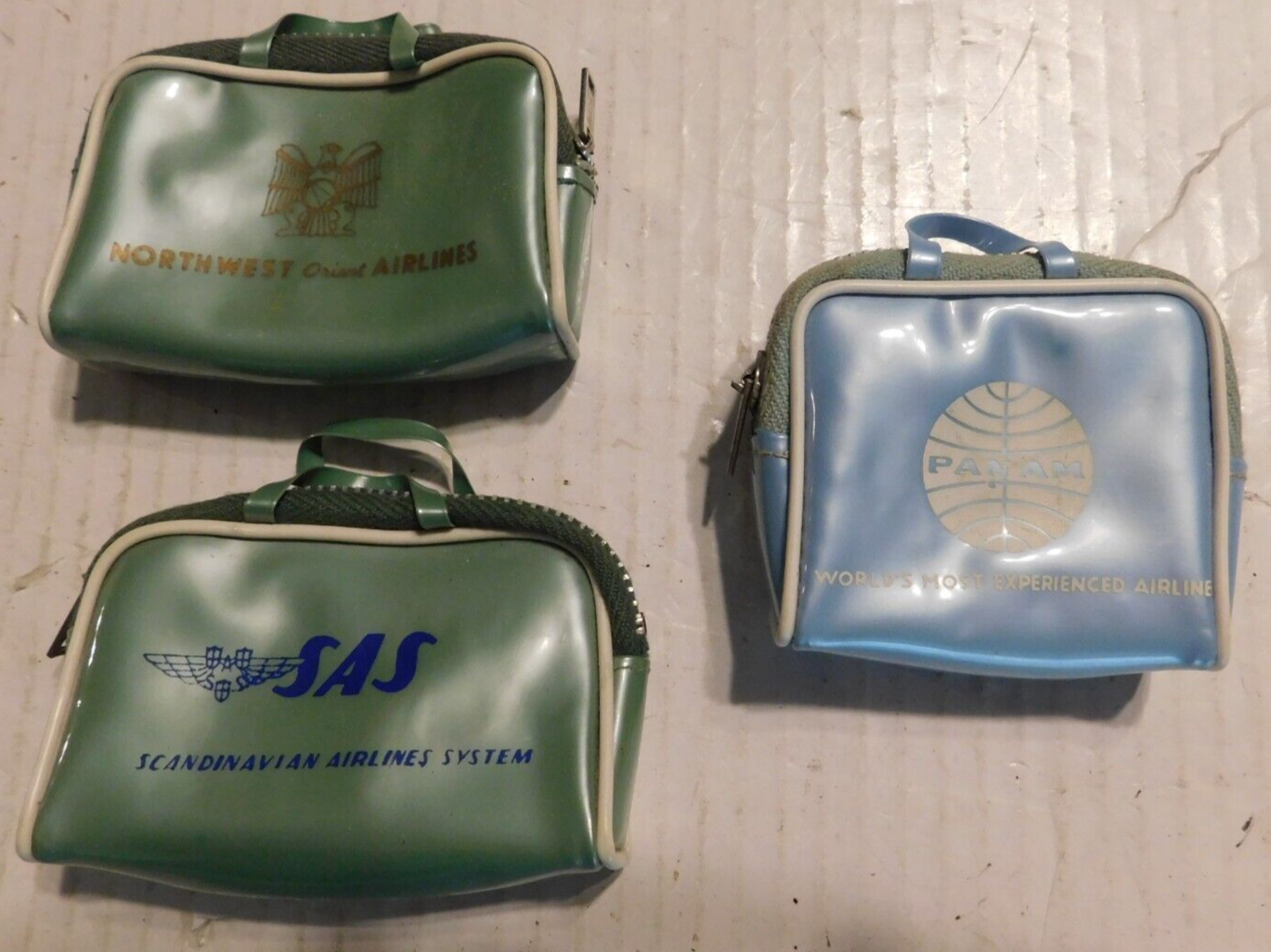 Lot of 3 minature advertising coin purse Airline bags eBay