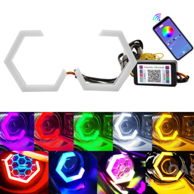 Angel Eyes, LED Angel Eyes Bulbs Set of 4 RGB LED Halo