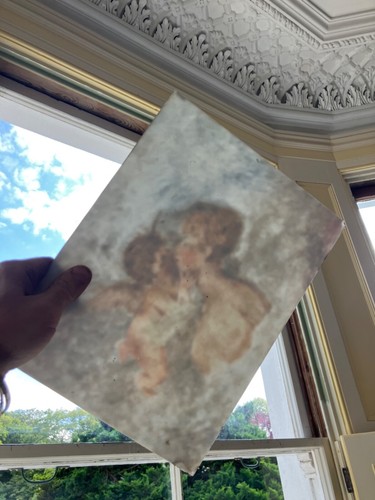 Oil on Opaline Glass Classical Grand Tour Venus Kissing Cupid After Hans Zatzka - Picture 10 of 11