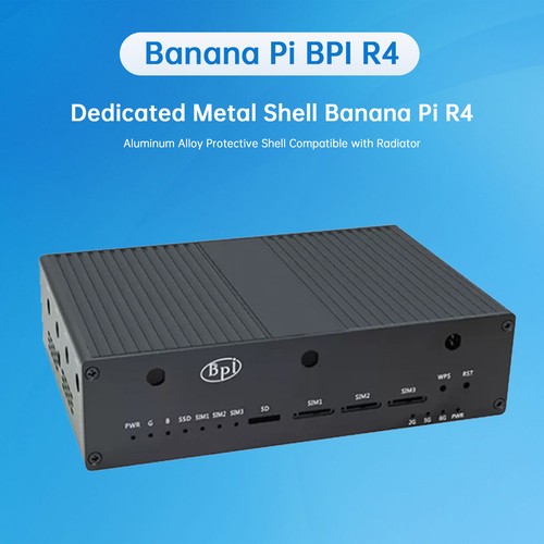 Dedicated Metal Shell Banana Pi R4 Aluminum Alloy Protective Shell with Radiator - Afbeelding 1 van 20