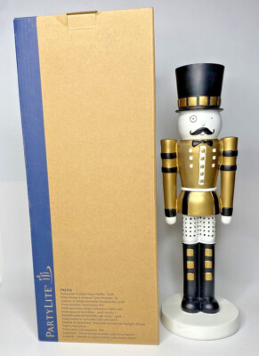 PartyLite Nutcracker Tealight/Taper Candle Holder Gold Retired NIB P9C/P92103