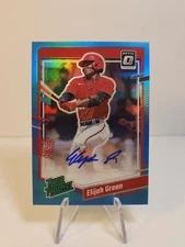2023 Optic Donruss Elijah Green Auto Blue Prizm Refractor /25 Rated Prospect