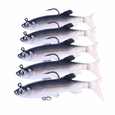 china ice fishing lures 5PCS/Pack Soft Rubber Ice Fishing Lure 7.5cm/12.5g Fish Bait Bass Paddle  Tail