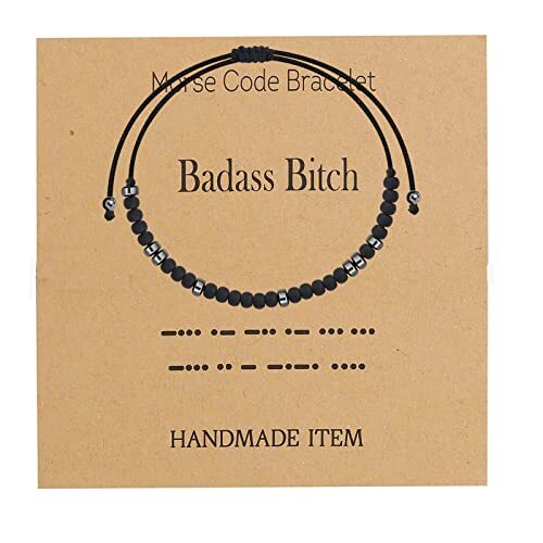Badass Bitch Gifts Badass Bitch Morse Code Bracelet Badass Bitch-Morse black - Bild 1 von 7
