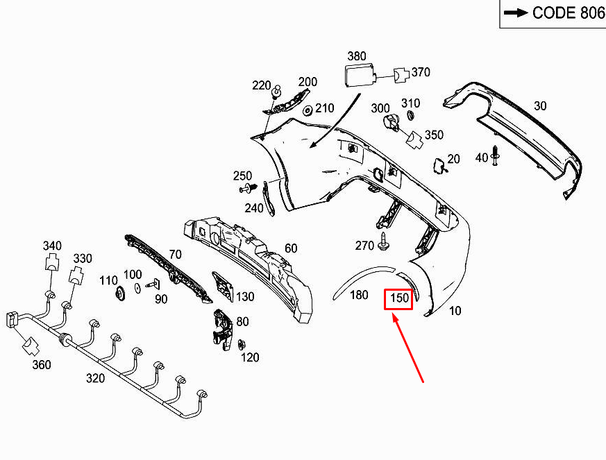 MERCEDESBENZ SLK R172 Rear Right Wheel Arch Cover Genuine A1726901830
