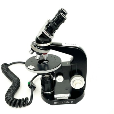 Nikon 72779 Compound Binocular Microscope w/ Illuminating Lamp Attachment Japan