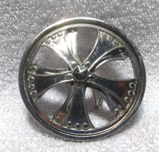 Silver Star Round Spinning Silver Front Wheel See Through Belt Buckle Great  
