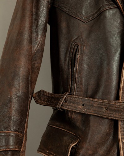 Authentic 1940s French Leather Barnstormer Jacket - Picture 11 of 24