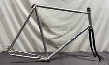 Vintage Bianchi 62cm C-C Lugged Steel Road Bike Frame/Fork BB & Headset Silver