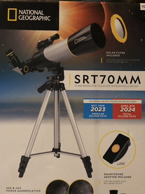 New National Geographic SRT70MM - 70mm Refractor Telescope w/ Panhandle Mount