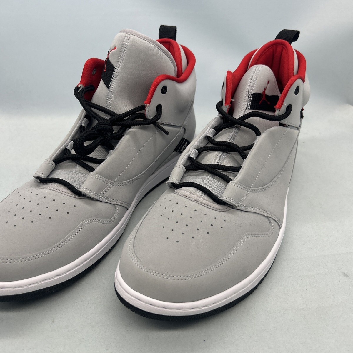 Air Jordan Fadeaway Sneakers Men's Size 14 Wolf Grey/Red