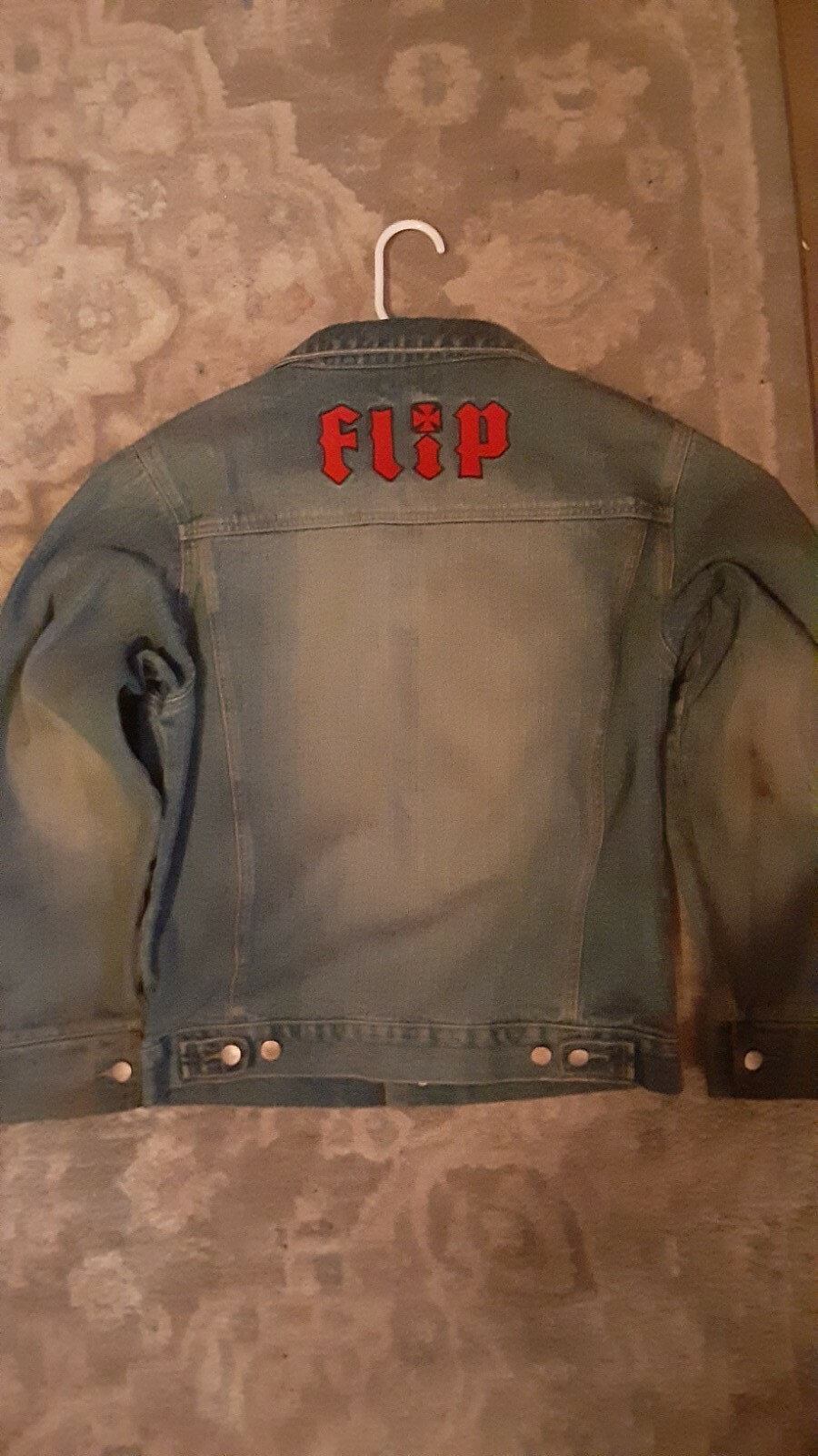 Vintage Flip Skateboard Jean Jacket Hkd Youth Lar… - image 2