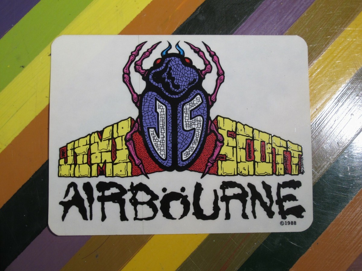 vtg 1980s skateboards sticker - Hosoi Skull Skates Airbourne vtg 1980s skateboards sticker - Hosoi Skull Skates Airbourne