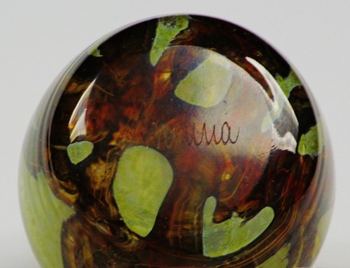 Amdwa Etched To The Base Art Glass Studio Mundgeblasene Kunstglasvase. 5 3/4" H - Bild 7 von 13