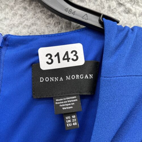 Donna Morgan Dress Womens 18 Blue Short Butterfly Sleeve Knee High New - Picture 2 of 9