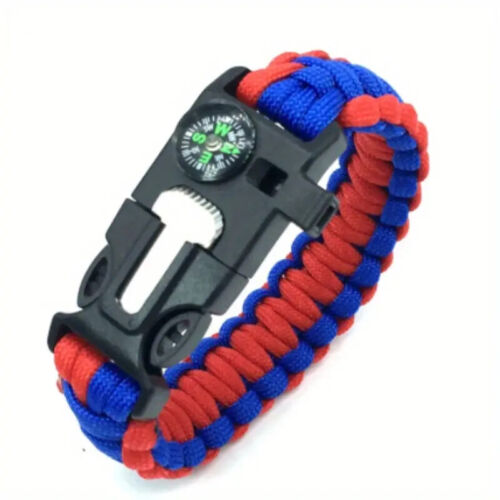 Paracord Survival Hiking Bracelet Fire Starter Compass Whistle, Cut Tactical NEW - Picture 16 of 20