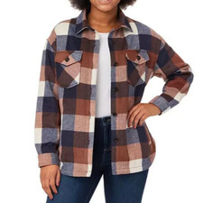Member's Mark Women's Brown Multi Plaid Shacket - Sizes S/M/L/XL - NWT