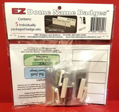 EZ DOME BADGE 5 Pack Kit include 5 cagnuna cupola dorso magneti e spille modello EZ - Foto 3 di 9