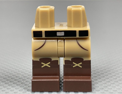 LEGO Minifigure Dark Tan Hips & Legs Dark Brown Boots Black Belt  Side Pockets