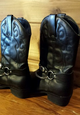 Vtg Dingo Biker Motorcycle Harley Western Concho Riding Boots