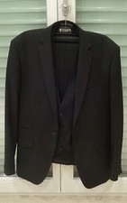 Vito Herren Anzug mit Weste Dreiteiler schwarz Größe 52